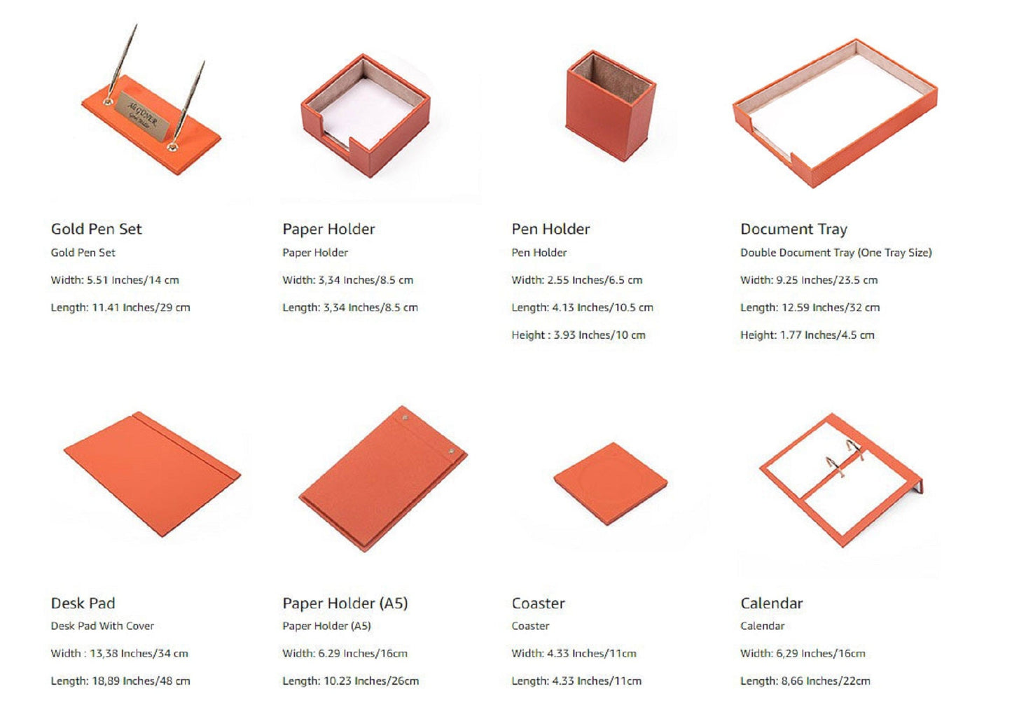 MOOG Leather Desk Set - Single Document Tray- Pink - 10 PCS