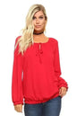 Women's Long Sleeve Solid Peasant Top | Femstylo