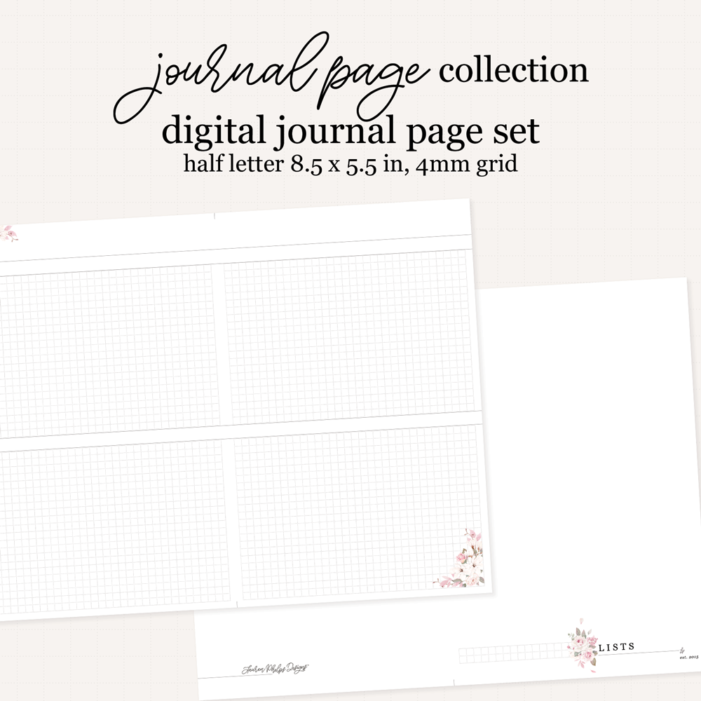Digital Grand Park Way Journal Page Set