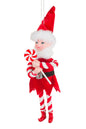 Candy Cane Lane - 9" Red Elf Ornament