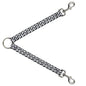 Dog Leash Splitter - Diagonal Handlebar Mustaches White/Black