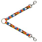 Dog Leash Splitter - Geometric Triangle Blocks Multi Color
