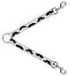 Dog Leash Splitter - Mustaches White/Black