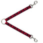 Dog Leash Splitter - Peace Dots Black/Fuchsia