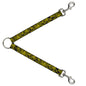 Dog Leash Splitter - BD Logo Scattered Black/Yellow