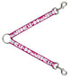 Dog Leash Splitter - BUCKLE-DOWN Shapes Hot Pink/White