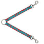 Dog Leash Splitter - BUCKLE-DOWN Shapes Red/Dot Turquoise/White