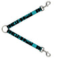 Dog Leash Splitter - BUCKLE-DOWN Shapes Dot Turquoise/White/Black