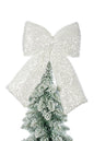 Christmas Carousel Collection - 20" Giant Silver Ribbon / Bow Tree Topper