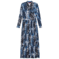 Printed Pleated Wrap Dress