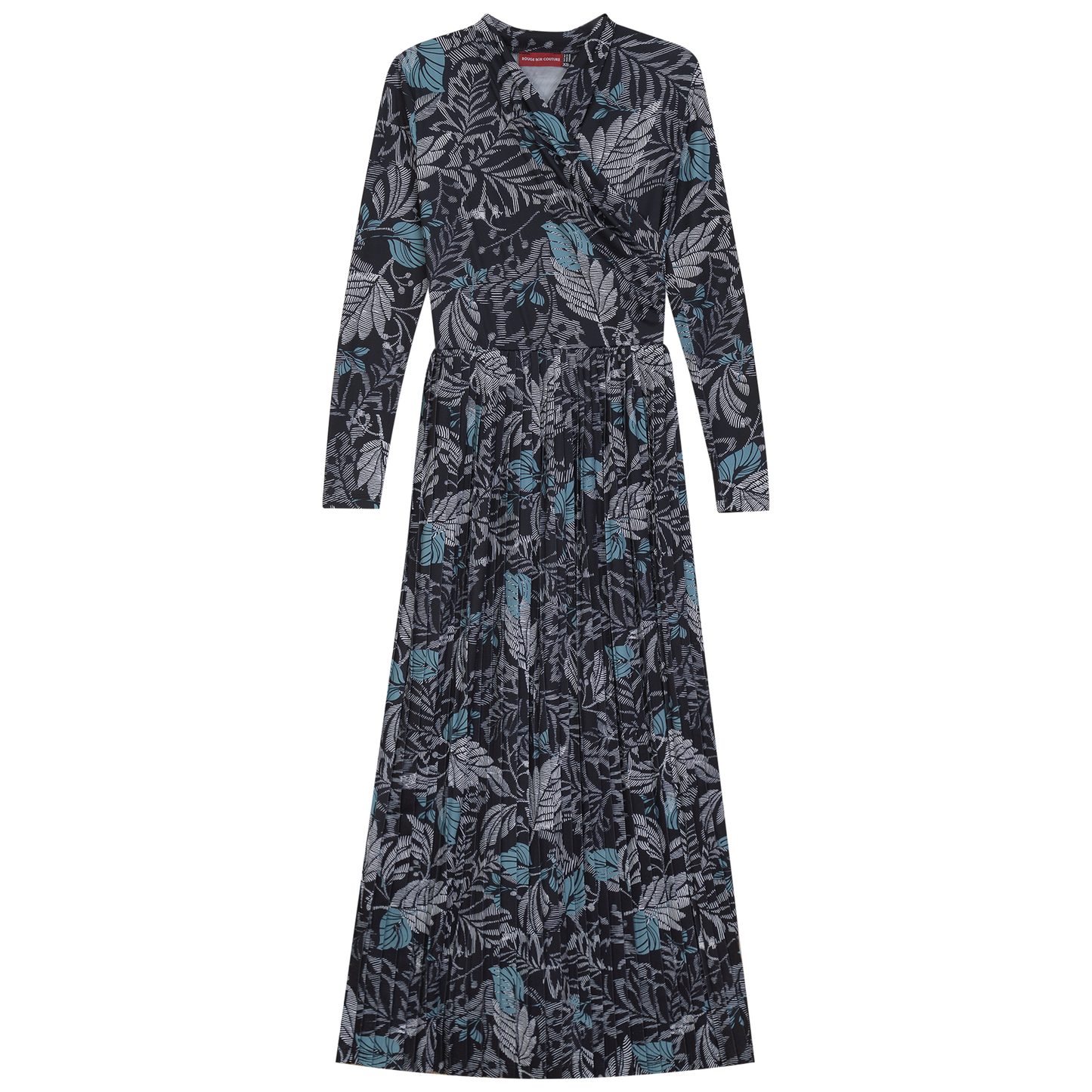 Printed Pleated Wrap Dress