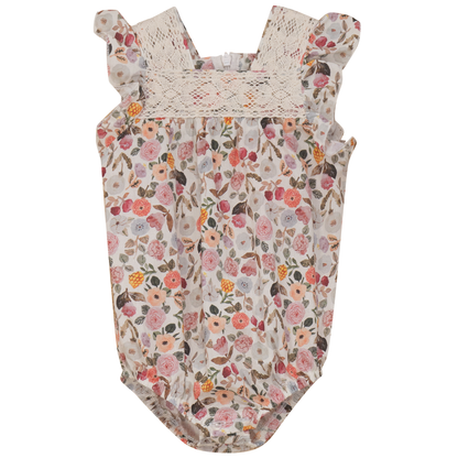 Printed Floral Lace Onesie