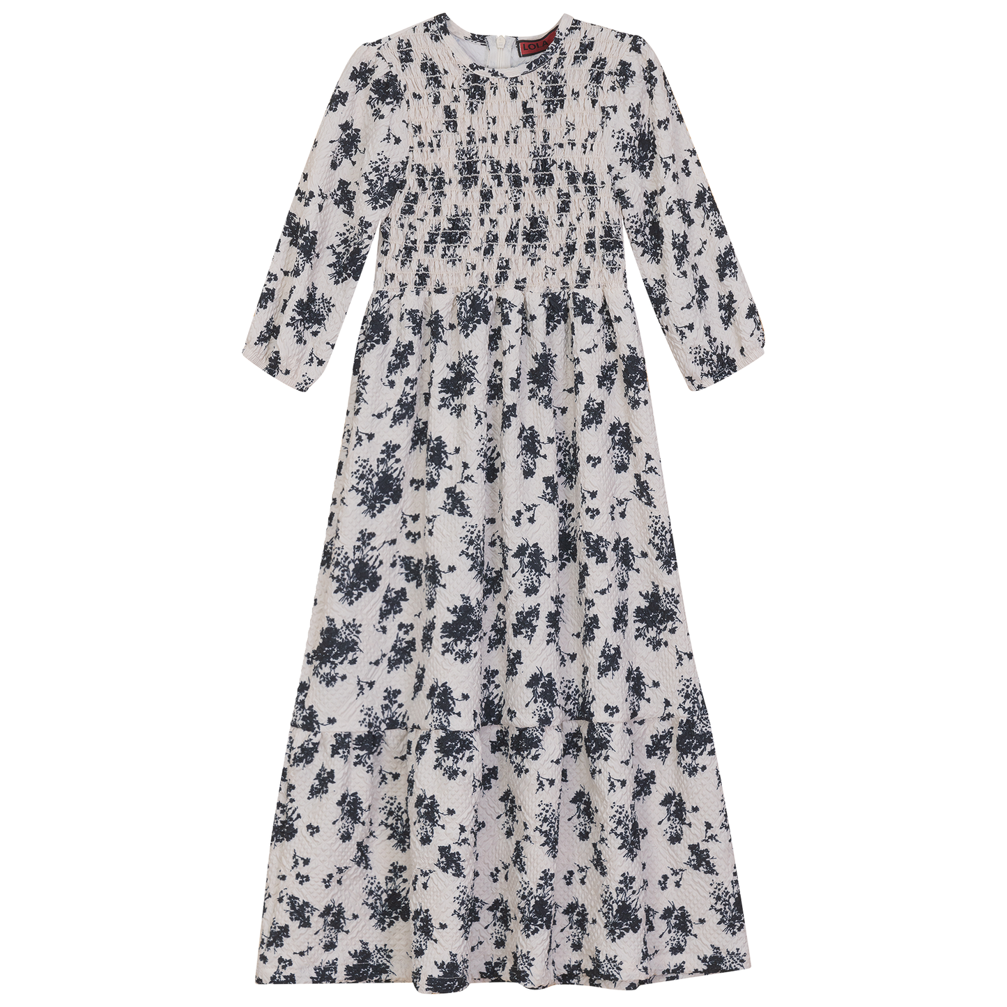 Smocked Stiched Floral Dress
