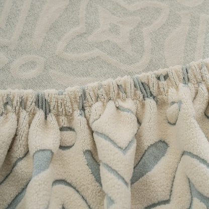 3D Jacquard Geometric Sofa Cover, High Stretch Soft Polar Fleece Slipcover for Couch