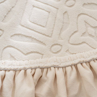 3D Jacquard Geometric Sofa Cover, High Stretch Soft Polar Fleece Slipcover for Couch