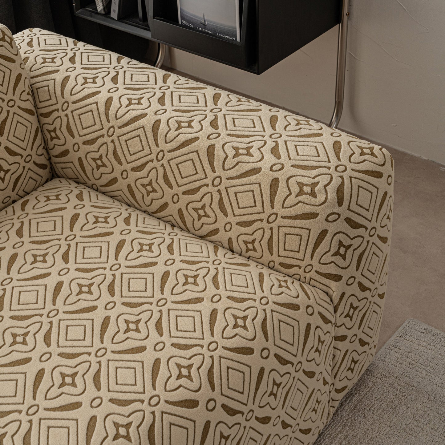 3D Jacquard Geometric Sofa Cover, High Stretch Soft Polar Fleece Slipcover for Couch