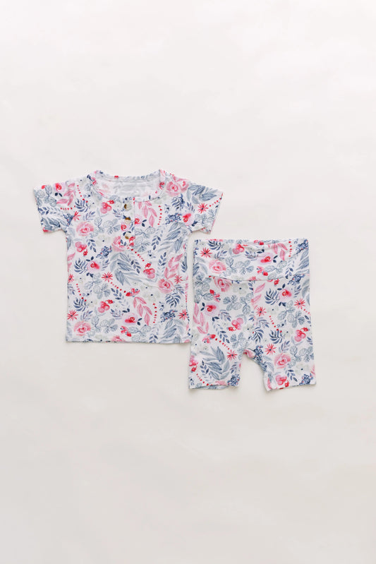 Top and Bottom Shorts Outfit (Newborn - 12 months) Bloom