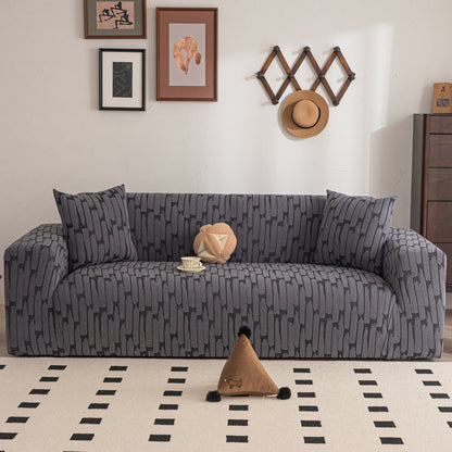 Plush Fleece Stretch Sofa Cover, Super Soft Textured Geometric Couch Slipcover