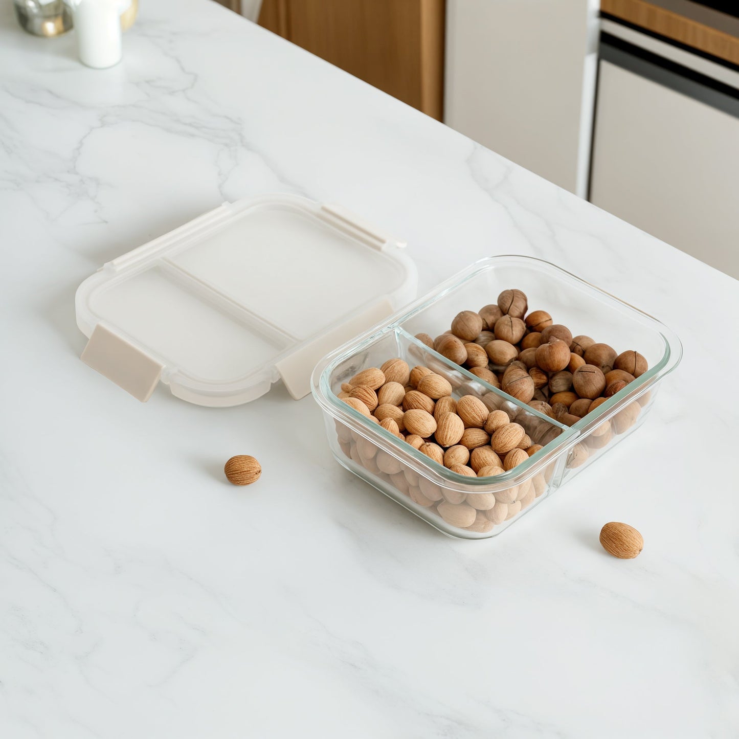 Glass Bento Box - Divided (Vanilla)