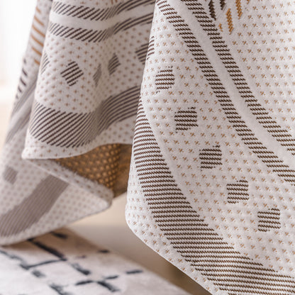 Modern Geometric Cooling Sofa Blanket, Soft & Breathable Striped Couch Throw Cover