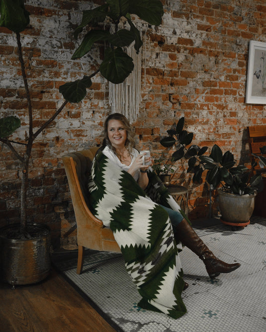 Tsachila Blanket - Forest Green | Blankets | Kitchen + Metal