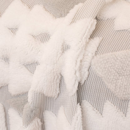 Bohemian Tufted Sofa Cover, Soft Sherpa Fleece Throw Blanket with 3D Aztec Geometric