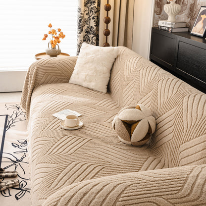 Plush Sherpa Fleece Sofa Throw Blanket, Soft & Cozy Furniture Protector for Couch
