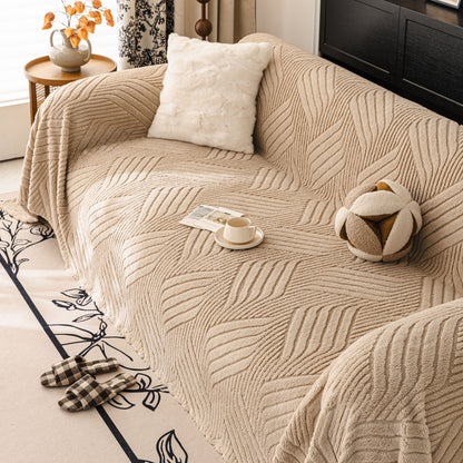 Plush Sherpa Fleece Sofa Throw Blanket, Soft & Cozy Furniture Protector for Couch