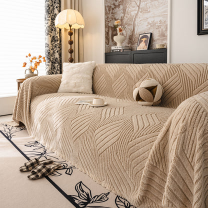 Plush Sherpa Fleece Sofa Throw Blanket, Soft & Cozy Furniture Protector for Couch