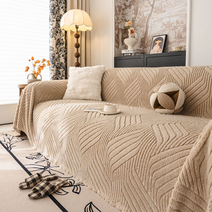 Plush Sherpa Fleece Sofa Throw Blanket, Soft & Cozy Furniture Protector for Couch
