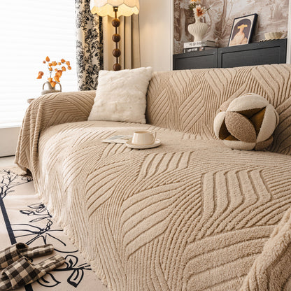 Plush Sherpa Fleece Sofa Throw Blanket, Soft & Cozy Furniture Protector for Couch