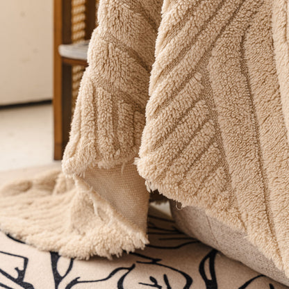 Plush Sherpa Fleece Sofa Throw Blanket, Soft & Cozy Furniture Protector for Couch