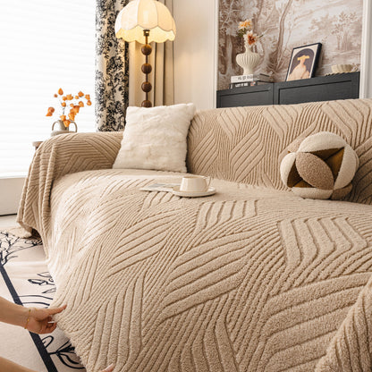 Plush Sherpa Fleece Sofa Throw Blanket, Soft & Cozy Furniture Protector for Couch