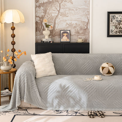 Plush Sherpa Fleece Sofa Throw Blanket, Soft & Cozy Furniture Protector for Couch