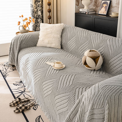 Plush Sherpa Fleece Sofa Throw Blanket, Soft & Cozy Furniture Protector for Couch