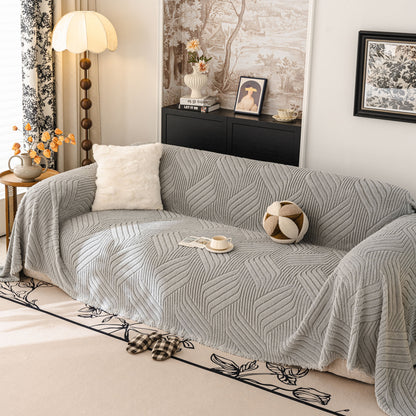 Plush Sherpa Fleece Sofa Throw Blanket, Soft & Cozy Furniture Protector for Couch