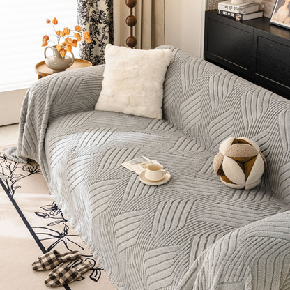 Plush Sherpa Fleece Sofa Throw Blanket, Soft & Cozy Furniture Protector for Couch