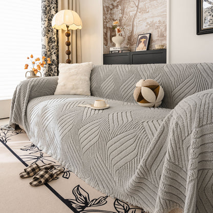 Plush Sherpa Fleece Sofa Throw Blanket, Soft & Cozy Furniture Protector for Couch