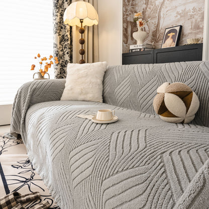 Plush Sherpa Fleece Sofa Throw Blanket, Soft & Cozy Furniture Protector for Couch