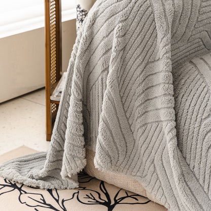 Plush Sherpa Fleece Sofa Throw Blanket, Soft & Cozy Furniture Protector for Couch