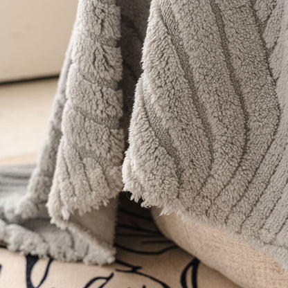 Plush Sherpa Fleece Sofa Throw Blanket, Soft & Cozy Furniture Protector for Couch