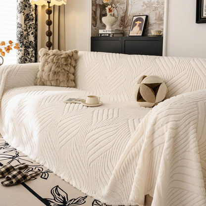 Plush Sherpa Fleece Sofa Throw Blanket, Soft & Cozy Furniture Protector for Couch
