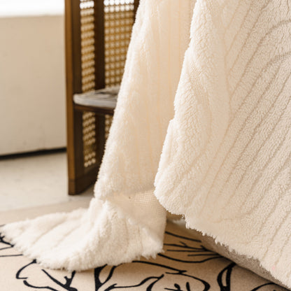 Plush Sherpa Fleece Sofa Throw Blanket, Soft & Cozy Furniture Protector for Couch