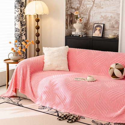 Plush Sherpa Fleece Sofa Throw Blanket, Soft & Cozy Furniture Protector for Couch