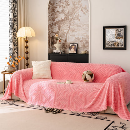 Plush Sherpa Fleece Sofa Throw Blanket, Soft & Cozy Furniture Protector for Couch