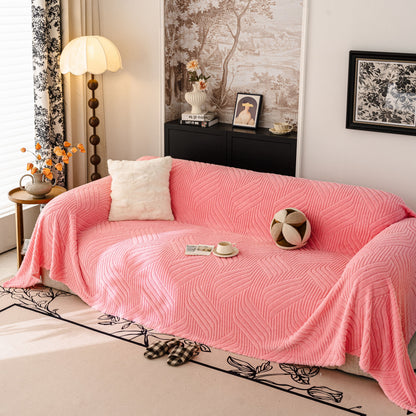 Plush Sherpa Fleece Sofa Throw Blanket, Soft & Cozy Furniture Protector for Couch