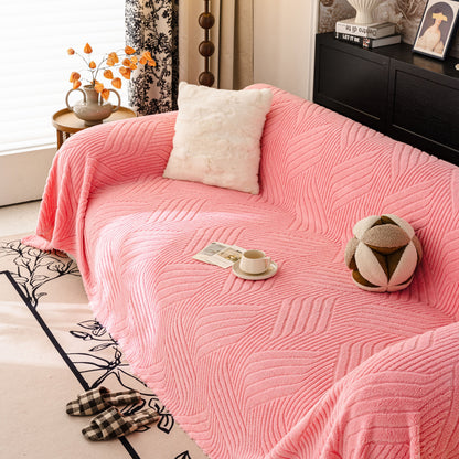Plush Sherpa Fleece Sofa Throw Blanket, Soft & Cozy Furniture Protector for Couch