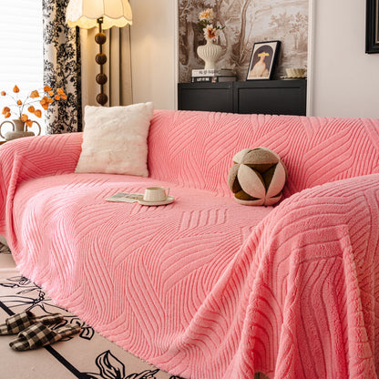 Plush Sherpa Fleece Sofa Throw Blanket, Soft & Cozy Furniture Protector for Couch