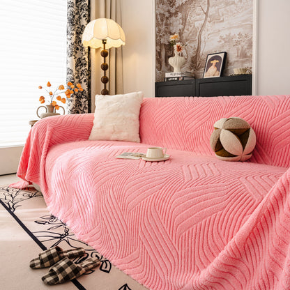 Plush Sherpa Fleece Sofa Throw Blanket, Soft & Cozy Furniture Protector for Couch