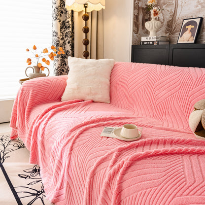 Plush Sherpa Fleece Sofa Throw Blanket, Soft & Cozy Furniture Protector for Couch